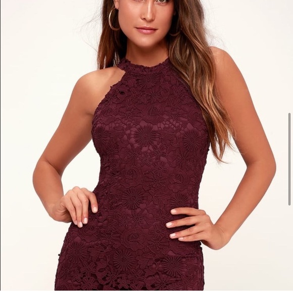 Lulu’s Love Poem Burgundy Lace Mini Dress - Picture 3 of 14